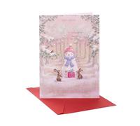 UK Greetings Tarjeta de Navidad para sobrina, diseño de muñeco de nieve