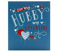 UK Greetings Tarjeta de San Valentín para marido con sobre, diseño azul
