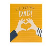UK Greetings Tarjeta para el día del padre para papá de ambos nosotros, tarjeta para papá, abuelo, marido, él, niños, hombres, diseño en forma de corazón, con sobre, 159 x 184 mm