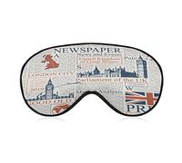 UK London Newspaper Sleeping Blindfold Mask Cute Eye Shade Cover con correa ajustable para Mujeres Hombres Night