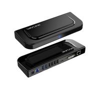 (UK Plug, Multicolor) WAVLINK UG49DK4 Dual Monitor Supports DVI HDMI VGA Gigabit Ethernet USB-C 3.0 Universal Laptop Docki