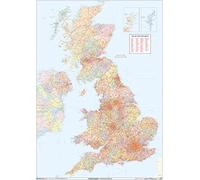 UK Political - Mapa de muro de distrito (6'x4')-Papel