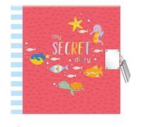 UK Souvenirs And Gifts My Secret Diary Note Book Journal Padlock Keys Girls Boys Kids Unicorns Sea Life (Sea Life)