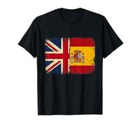 UK Spain Flag Men Women British Spanish Love Camiseta