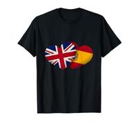 UK Spain Flag Men Women British Spanish Love Camiseta