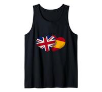 UK Spain Flag Men Women British Spanish Love Camiseta sin Mangas