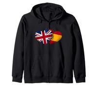 UK Spain Flag Men Women British Spanish Love Sudadera con Capucha