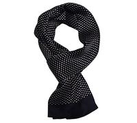 UK_Stone Bufanda de seda 100 % pura para hombre, diseño vintage de lunares, doble capa, para caballeros, Patrón de lunares, negro y blanco, 160 x 28 cm