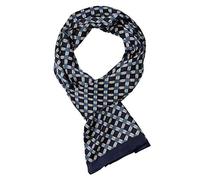 UK_Stone Pañuelo para hombre 100% seda bufanda vintage patrón bufanda de seda bufanda para hombre, Cuadros Patrón Azul Oscuro, Talla única