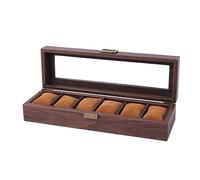 Ukbzxcmws Caja de almacenamiento de reloj con 2/3/6/10/12 ranura para reloj, caja de regalo, caja de joyería de madera con tapa transparente