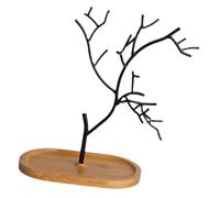 Ukbzxcmws Eficientes organizadores de joyas de metal, soporte de joyería con forma de árbol, soporte para collar, soporte de almacenamiento para collares, textura de metal