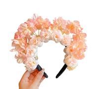 Ukbzxcmws Hermosa diadema de flores hechas a mano con flores chinas tradicionales para el cabello adecuado para la ropa tradicional china