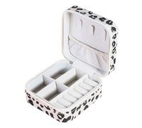 Ukbzxcmws Organizador de joyas con patrón de leopardo de moda, bolsas de joyería de leopardo suave para viajeros, contenedor a prueba de polvo
