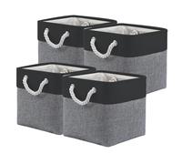 Ukbzxcmws Pack Cestas De Cubo Multiusos De Tela Ahorro De Espacio Contenedores Plegables Con Mango De Cuerda Elegante Juguete Y Contenedor De Ropa