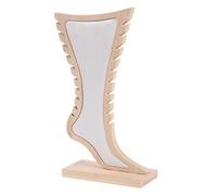 Ukbzxcmws Soporte para escaparate de bambú en forma de pie de múltiples niveles para joyas, expositor en capas para accesorios, pendientes, collares