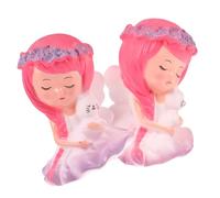 UKCOCO 1 Juego Adorable Little Girl Statues Wreath Cake Decoraciones Cumpleaños Y Fiestas Niña Con Único Decorar Tartas 2 Piezas