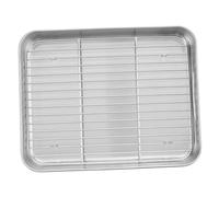 UKCOCO 1 juego Bandeja de Hornear con Rejilla de Enfriamiento Inoxidable Set de Antiadherente para Hornear Pasteles Galletas y Asar Verduras Compatible con Horno y Parrilla