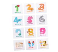 UKCOCO 1 Juego Bebé Pegatinas Tarjetas De Bebe Primeros De La Magdalena De Los Animales Signo De Bebe Anuncio Meses Etiqueta Engomada Recién Nacido Cosas De Bebe Pegatina De 1 Mes Papel
