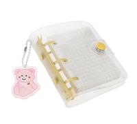 UKCOCO 1 juego Cuaderno Mini de Anillas Refillable con Funda Transparente y Cierre Presión para DIY Scrapbooking y Planificación Incluye y Accesorios para y Ocasiones Especiales
