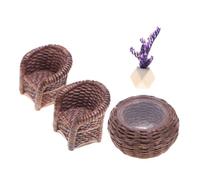 UKCOCO 1 Juego Sillas de Rattan Sofá de Muebles de Comedor Realistas para rol