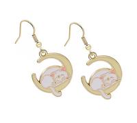 UKCOCO 1 par Pendientes de Gato y de Cartoon Joyería de Moda para Niñas Pendientes Colgantes Accesorios Divertidos para Cumpleaños y Días Especiales