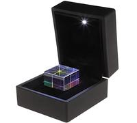 UKCOCO 1 unidad de 2,3 x 2,3 x 2,3 cm óptico de vidrio RGB dispersión Prisma cubo con caja para enseñar luz espectro físico y arte decoración