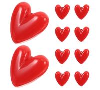UKCOCO 10 broches rojos en forma de corazón. Mini broches decorativos para San Valentín, aniversarios, disfraces. de resina roja para el cuello. Un regalo memorable para tu esposa, novia o pareja.