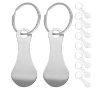 UKCOCO 10 Llaveros de Acero Inoxidable Moneda para Carrito de Supermercado, Fichas Metálicas para Desbloqueo de Carritos, Juego de 10 Piezas, Accesorio Práctico para Compras