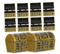 UKCOCO 10 Mini Cajitas del Tesoro Vintage de Plástico Dorado para Adornos de Fiesta y Regalos, Réplica Realista para Casa y Detalles Únicos