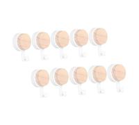 UKCOCO 10 piezas Colgador Adhesivo Madera sin Taladro Gancho Redondo Multifuncional para Baño y Cocina Organizador Práctico para Pared Hogar