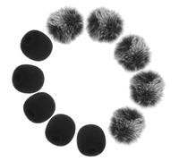 UKCOCO 10 Piezas de Cubiertas de Micrófono de Solapa Negras, Diseño Transpirable y Ligero Material de Felpa para Grabaciones y Protección de Audio