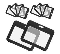 UKCOCO 10 piezas Fundas de Tarjetas de Identificación Transparentes de Protector de Diseño Doble Cara para Empleados Estudiantes y Profesionales