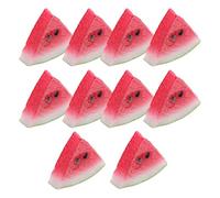 UKCOCO 10 Piezas Modelo Sandía Decorativo Realista para Hogar y Fotografía Accesorio Artificial para Enseñanza y Exhibición Rojo Brillante Pequeño PVC Duradero