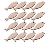 UKCOCO 100 Piezas de Madera en Forma de Pez sin Terminar para Pintar, Superficie Lisa y Textura Natural, Adecuado para Actividades de Pintura y Lecciones Escolares