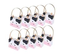 UKCOCO 10piezas Cajas De Dulces Con Asa Cajas Para Panadería Diseño De Vaca Lola Para Empaquetar Galletas y Dulces Para Decoraciones De Animales Fiestas De Cumpleaños
