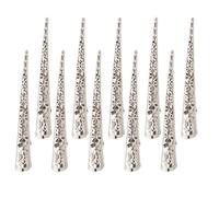 UKCOCO 10piezas Horquilla De De Grulla Coreana Pinzas De Metal Geométricas Accesorios Para Peinar El Cabello Para Bodas y Fiestas Diseño Hueco Color Plata Estándar Para Mujeres y Niñas