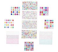 UKCOCO 11 hojas Pegatinas de Cristales Autoadhesivas para Manualidades de Joyas Acrílicas para Decoración Infantil para Cumpleaños y Proyectos DIY