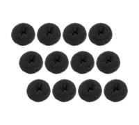 UKCOCO 12 Moldes Pequeños para Moños Tipo Donut Negros - Kit Moldeador de Moños para Mujer y Niña Accesorios para Peinados Elegantes en Cabello Grueso y Fino Adecuado para Uso Diario y