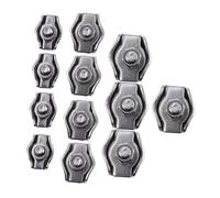 UKCOCO 12 piezas Abrazaderas Inoxidable Clips de Cables para Cuerdas Conectores de Cuerda de Sostenedor de Cables para Uso Industrial y Decorativo