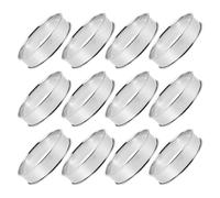 UKCOCO 12 piezas Anillos de Crumpet Antiadherentes de Acero Inoxidable Moldes Redondos para Repostería Resistentes y Duraderos para Tartas Muffins y Galletas Caseras