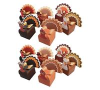 UKCOCO 12 Piezas Cajas de Papel para Golosinas Forma de Pavo Multicolor Cajas de para Fiesta de Otoño para Celebraciones de Acción de Gracias y Suministros de Cosecha