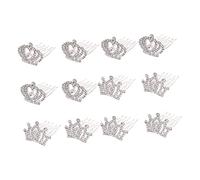 UKCOCO 12 piezas Rhinestone Crown Hair Combs de Peinetas con Brillante para Niñas Fiesta Cumpleaños Accesorios para Pelo