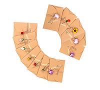 UKCOCO 12 piezas Tarjetas de Felicitación con Sobres Kraft Retro y Flores Secas para y Ocasiones Especiales