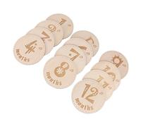 UKCOCO 12 Piezas Tarjetas De Madera Mes del Tarjetas De Crecimiento Recuerdo De Logros Accesorios De Fotografía para Recién Nacidos De Madera