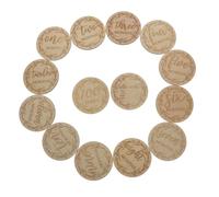 UKCOCO 12 piezas Tarjetas Mensuales de Madera para Bebés Recien Nacidos de Carteles con Diseño Original para Registrar de Crecimiento y Cumpleaños