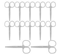 UKCOCO 12 Tijeras de Laboratorio Pequeñas de Acero Inoxidable, Set 12 Piezas 6 Puntas Redondeadas y 6 Puntas Puntiagudas, Tijeras de Precisión para Cuidado Personal, Cejas y Uso