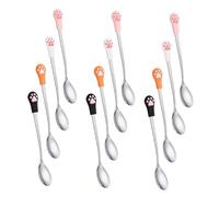 UKCOCO 12piezas Cucharas para Comida de Mascotas Cuchara Forma de Garra de Gato de Inoxidable para Alimentar Gatos y Perros Herramienta para Comida Enlatada para Mascotas