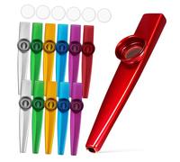 UKCOCO 12piezas Kazoo de Metal para Adultos de Instrumentos Musicales Kazoo Principiantes y Práctica Musical