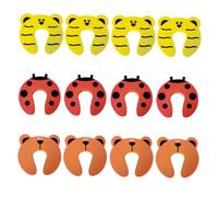 UKCOCO 12Piezas Tope de Puerta Infantil Protector de Dedos Anticolisión para Bebés Diseño de Animales de Caricatura Protecciones de Puerta EVA para Seguridad Infantil para Puertas Ventanas y Armarios