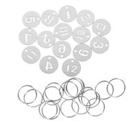 UKCOCO 15 piezas Etiquetas Numéricas Inoxidable para Llaves Anillos para Identificación de Puertas y Equipaje